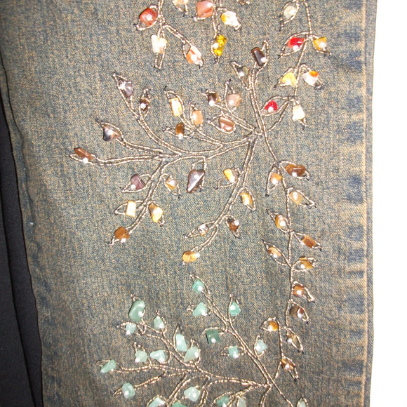 Women's 28 AZI STUNNING AMAZINGLY BEADED JEANS - Picture 3 of 8